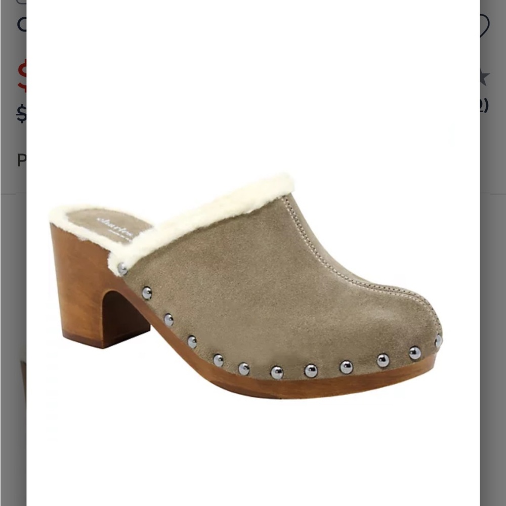 Charles David taupe suede clogs size 38